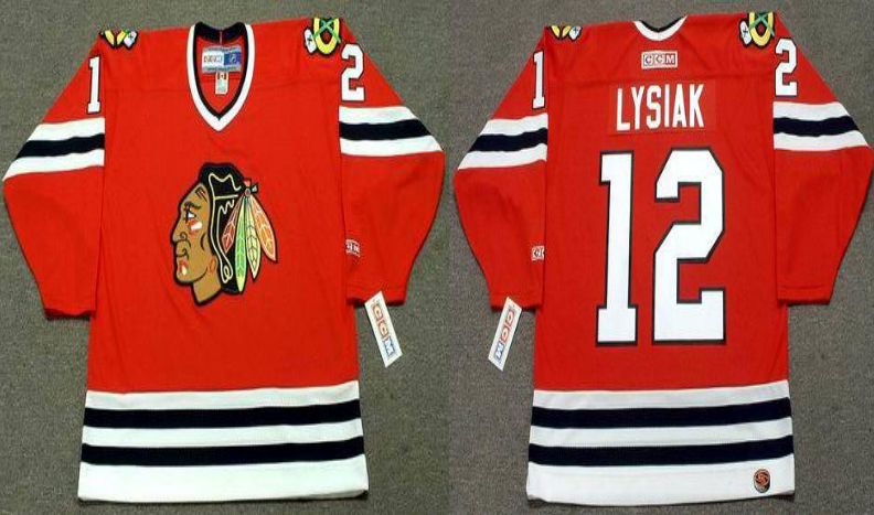 2019 Men Chicago Blackhawks 12 Lysiak red CCM NHL jerseys